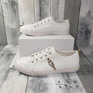 G by Guess Banx2 White & Gold Sneakers Sz 10